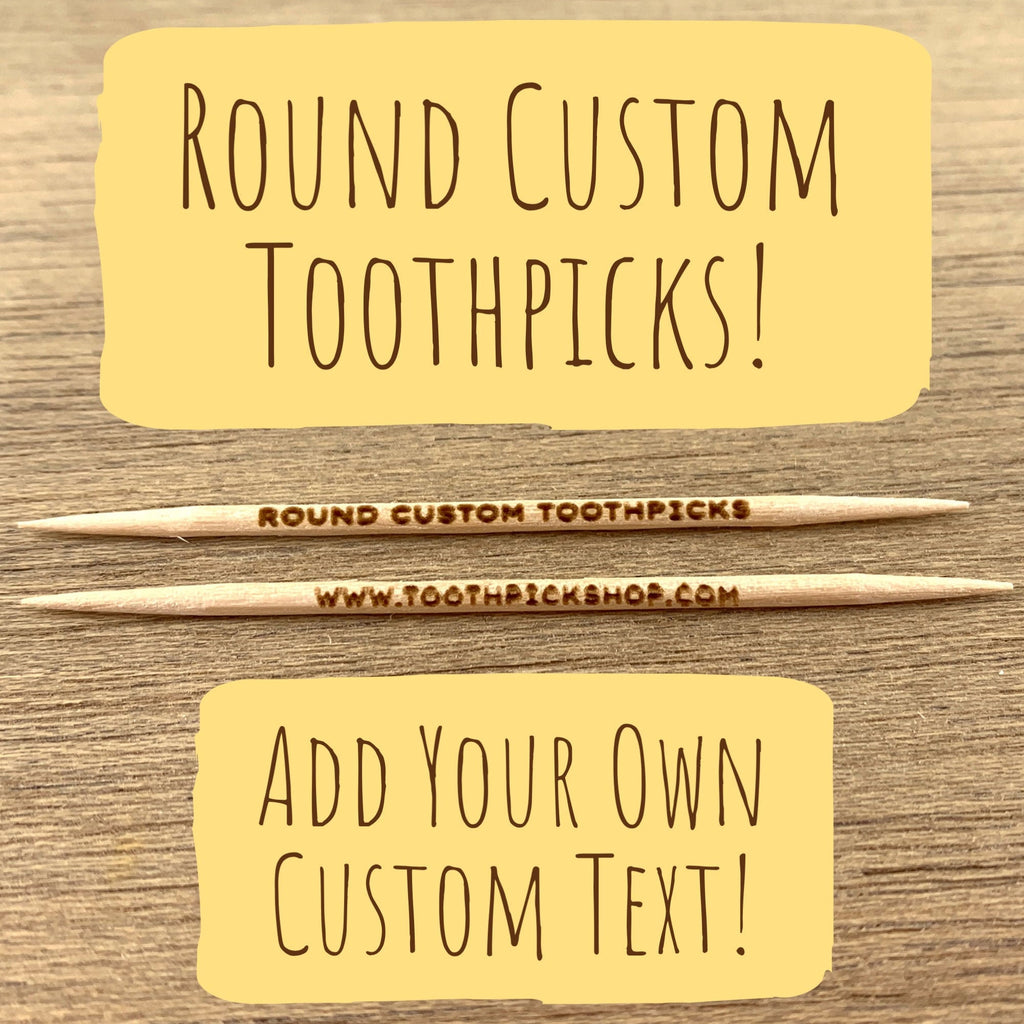 Round Toothpicks with Custom Party Personalized Toothpicks Party Toothpicks Wedding Toothpicks Cocktail Picks Appetizer Gifts Toothpicks