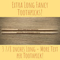 Toothpicks Extra Long Elegant Custom Engraved Personalized Toothpicks for Gifts, Wedding Toothpicks, Custom Favors, Party Toothpicks