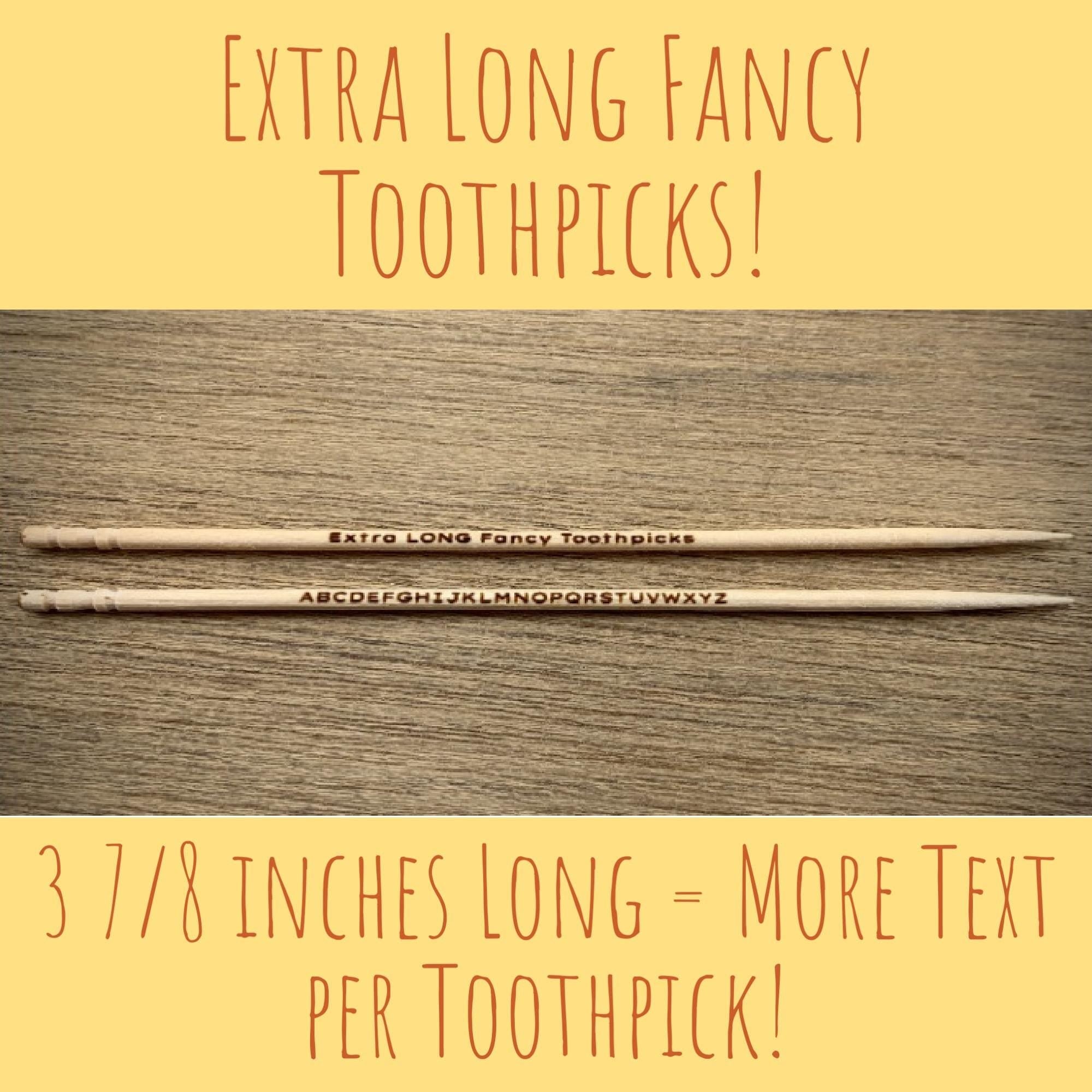 Toothpicks Extra Long Elegant Custom Engraved Personalized Toothpicks for Gifts, Wedding Toothpicks, Custom Favors, Party Toothpicks