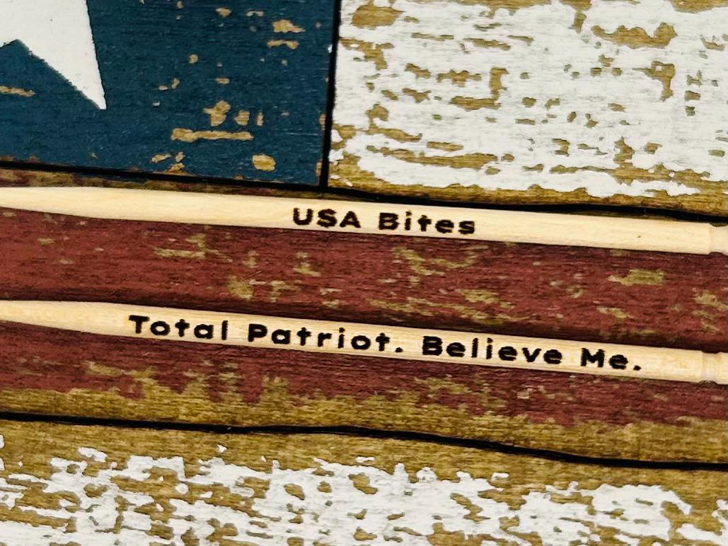 Personalized 4th of July Toothpicks Custom Engraved Party, Wedding, Cocktail & Appetizer Picks Unique Gift Celebration Decor Party items