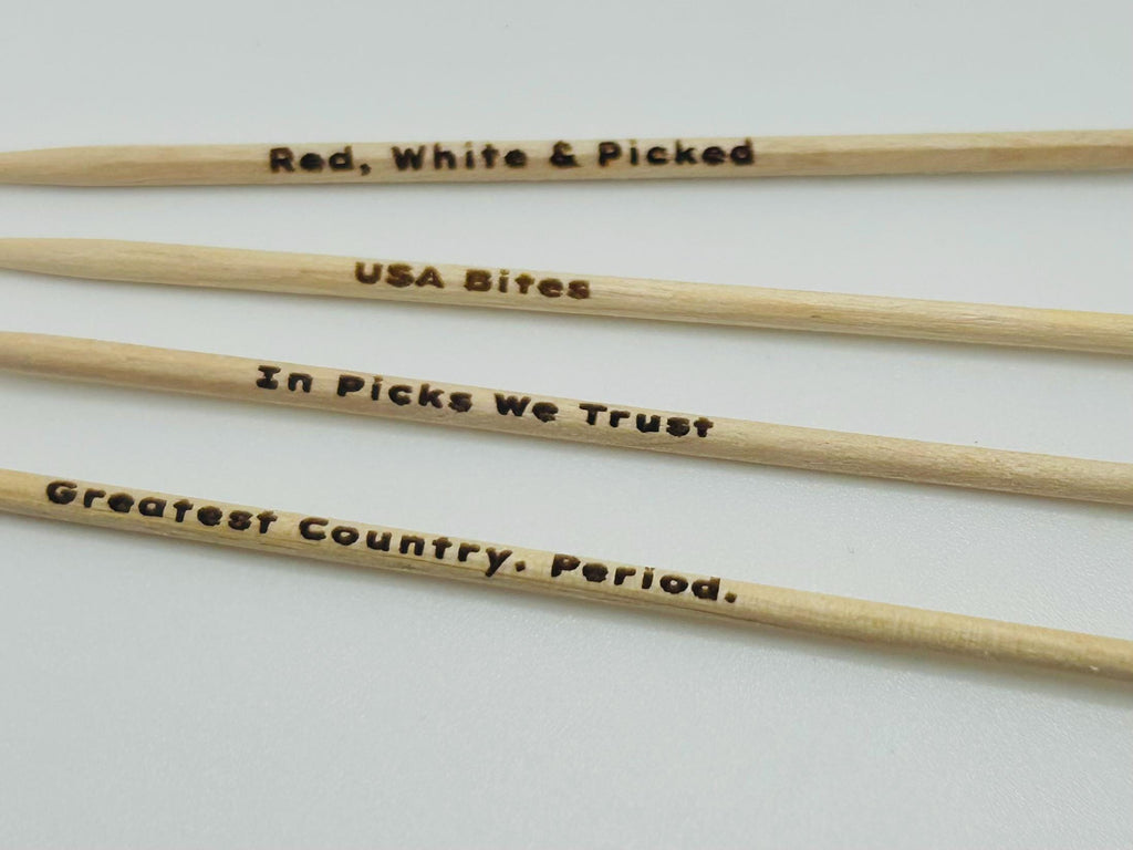 Personalized 4th of July Toothpicks Custom Engraved Party, Wedding, Cocktail & Appetizer Picks Unique Gift Celebration Decor Party items