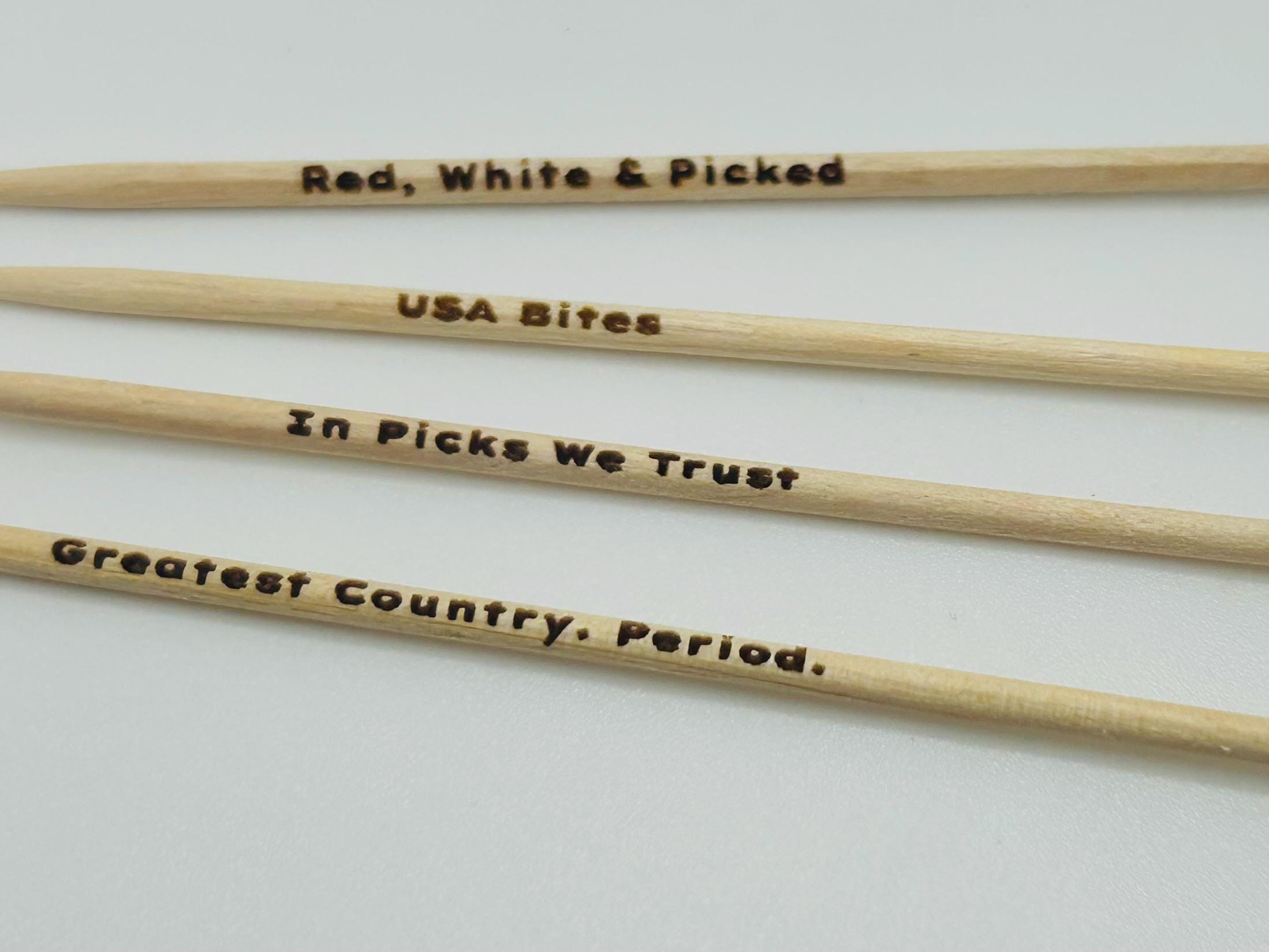 Personalized 4th of July Toothpicks Custom Engraved Party, Wedding, Cocktail & Appetizer Picks Unique Gift Celebration Decor Party items