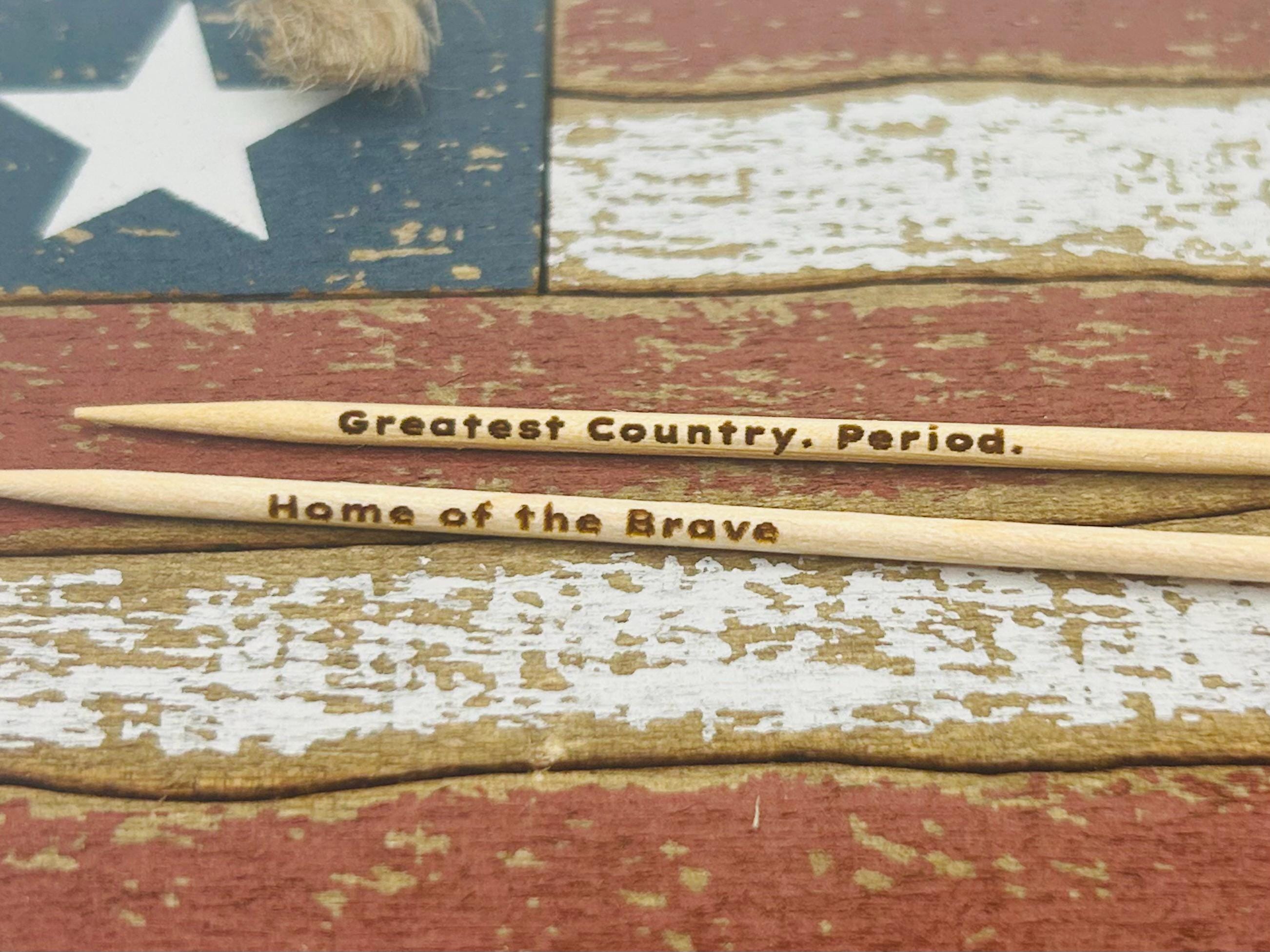 Personalized 4th of July Toothpicks Custom Engraved Party, Wedding, Cocktail & Appetizer Picks Unique Gift Celebration Decor Party items