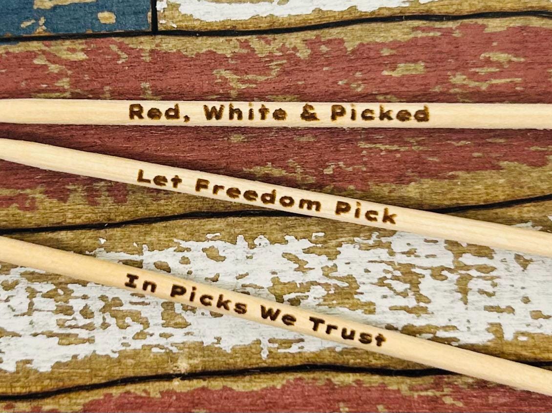 Personalized 4th of July Toothpicks Custom Engraved Party, Wedding, Cocktail & Appetizer Picks Unique Gift Celebration Decor Party items
